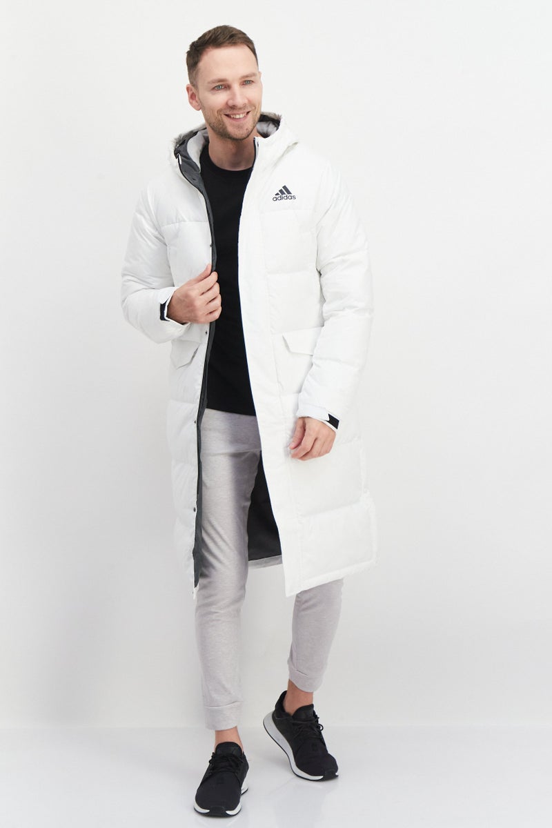 Adidas Men Sportswear Fit Stay Warm Hooded Down Jacket, White - Image 2